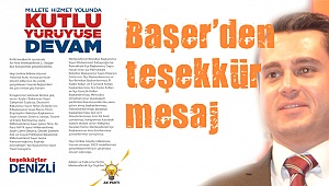 Başer’den teşekkür mesajı