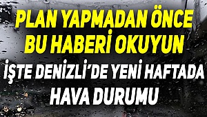Denizli'de Yeni Haftanın İlk Hava Durumu