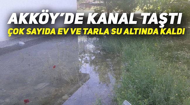 Akköy'de kanal taştı