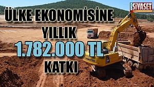Ülke ekonomisine yıllık 1.782.000 TL katkı