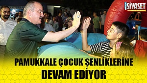 Pamukkale’de çocuklar eğlenmeye devam ediyor