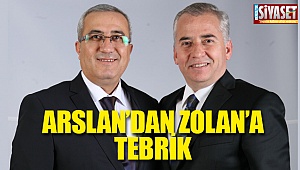 Arslan'dan Zolan'a tebrik