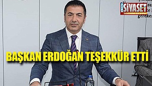 Başkan Erdoğan teşekkür etti