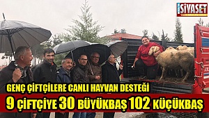 Genç çiftçilere canlı hayvan dağıtımı yapıldı	