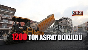 1200 ton asfalt döküldü