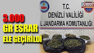 3.000 gr esrar ele geçirildi