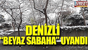 Denizli beyaz sabaha uyandı