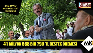 41 Milyon 568 Bin 790 TL destek ödemesi