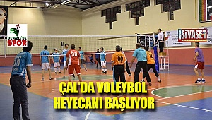 Çal'da voleybol heyecanı başladı