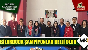 Bilardoda şampiyonlar belli oldu