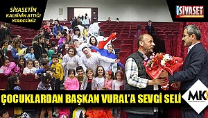  Çocuklardan başkan Vural’a sevgi seli