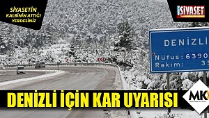 Denizli için kar uyarısı