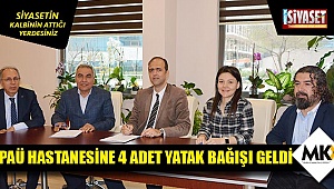 PAÜ hastanesine 4 adet yatak bağışı geldi