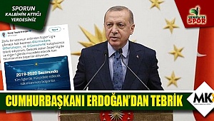 Cumhurbaşkanı Erdoğan'dan Denizlispor'a tebrik