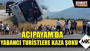 Acıpayam'da yabancı turistlere kaza şoku