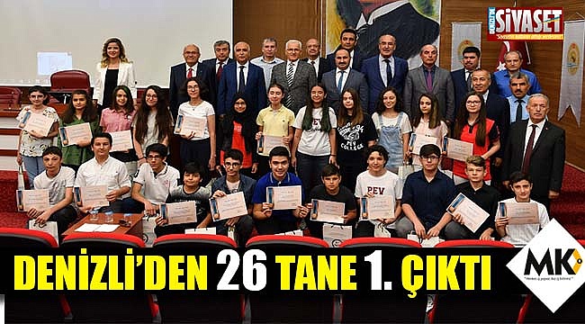 Denizli'den 26 tane 1. çıktı