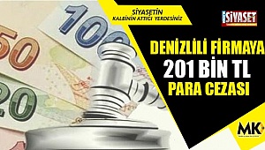 Denizlili firmaya 201 Bin TL para cezası
