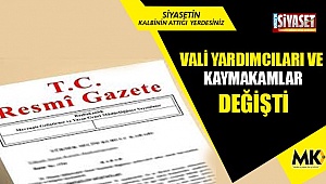 Vali yardımcıları ve kaymakamlar değişti