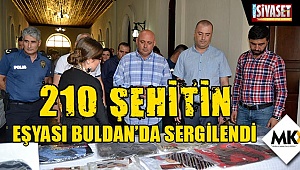 210 şehitin eşyası Buldan'da sergilendi