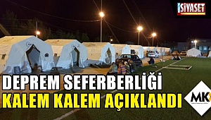 Deprem seferberliği kalem kalem açıklandı
