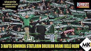Statların doluluk oranı belli oldu
