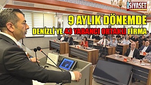 9 aylık dönemde Denizli'ye 43 yabancı ortaklı firma