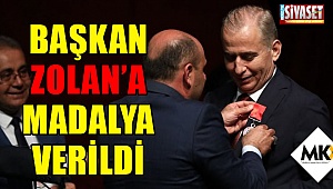 Başkan Zolan'a madalya verildi