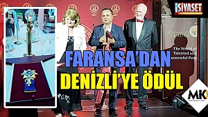 Faransa'dan  Denizli'ye ödül