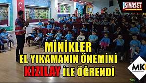 Minikler el yıkamanın önemini Kızılay ile öğrendi