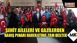 Şehit aileleri ve gazilerden 'Barış Pınarı Harekatına' tam destek