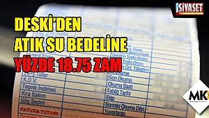 DESKİ’den atık su bedeline yüzde 18.75 zam