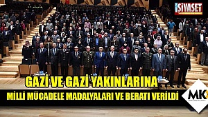Gazi ve Gazi yakınlarına Milli Mücadele Madalyaları ve Beratı verildi