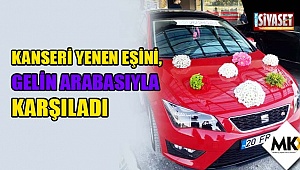 Kanseri yenen eşini, gelin arabasıyla karşıladı