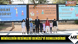 Miniklerin resimleri Denizli'yi renklendirdi
