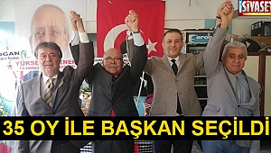35 oy ile başkan seçildi