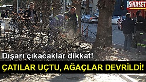 Çatılar uçtu, ağaçlar devrildi!