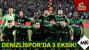 Denizlispor'da 3 eksik!