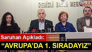 Saruhan: “Avrupa’da 1. sıradayız”