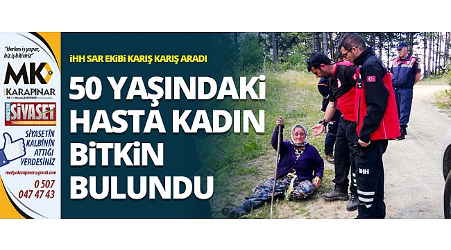 50 yaşındaki sara hastası kadın bitkin olarak bulundu