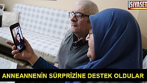 Anneannenin sürprizine destek oldular