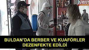 Berber ve kuaför salonları dezenfekte edildi