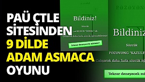 PAÜ ÇTLE sitesinden 9 dilde adam asmaca oyunu