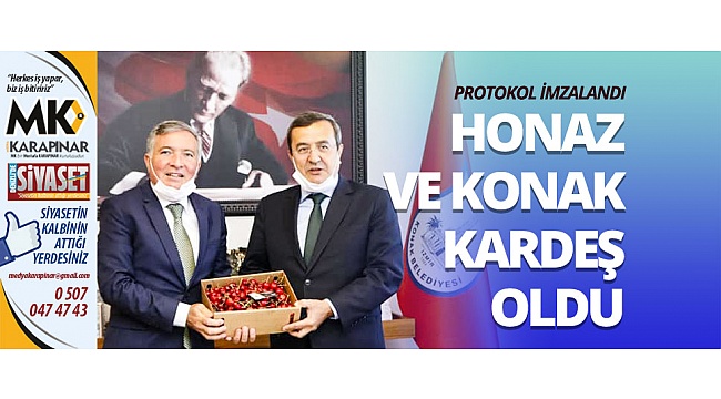 Honaz ve Konak kardeş şehir oldu