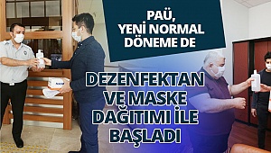 PAÜ, yeni normal döneme de dezenfektan ve maske dağıtımı ile başladı