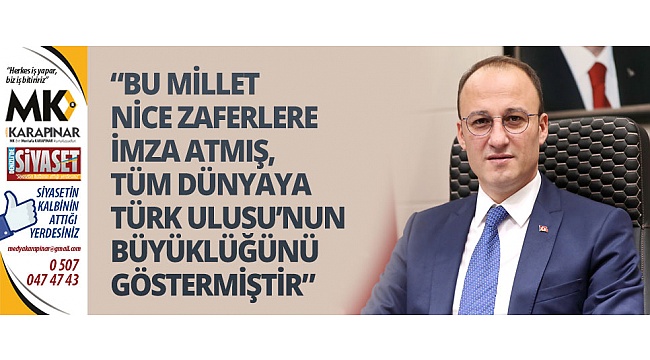 Başkan Örki’den 30 Ağustos mesajı