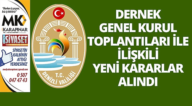 Denizli Valiliği'nden yeni kararlar!