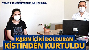 Karın içini dolduran 25 Santimlik kistinden kurtuldu