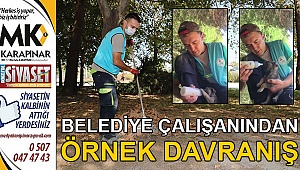 Belediye çalışanından örnek davranış