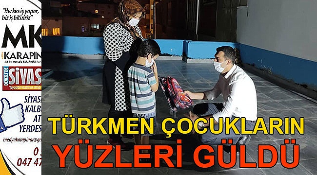 Türkmen çocukların yüzleri güldü