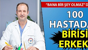 100 hastadan biri erkek!